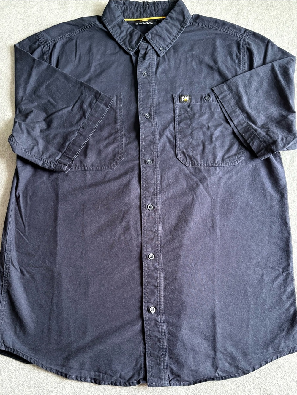 Caterpillar- Navy Blue Men's Short Sleeve Work Shirt